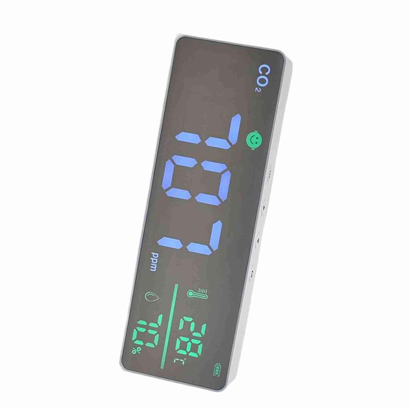 Oumefar Monitor de CO2 Detector de Humedad de Temperatura de Alta Precisión para Datos de Enlace de la Aplicación, Alerta de Monitor de CO2 Montado en la Pared Interior del Hogar para Uso Doméstico