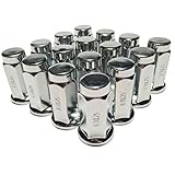 Coyote - 16 Chrome 10x1.25 Flat Base Lug Nut Set 14mm Hex ATV UTV Compatible with Kodiak Banshee...
