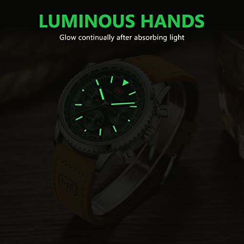 Image of AIMES Mens Watches Chronograph Waterproof Sport Military Watch for Men Analog Quartz Movement Stylish Wrist Watch Elegant Gift Watch for Men