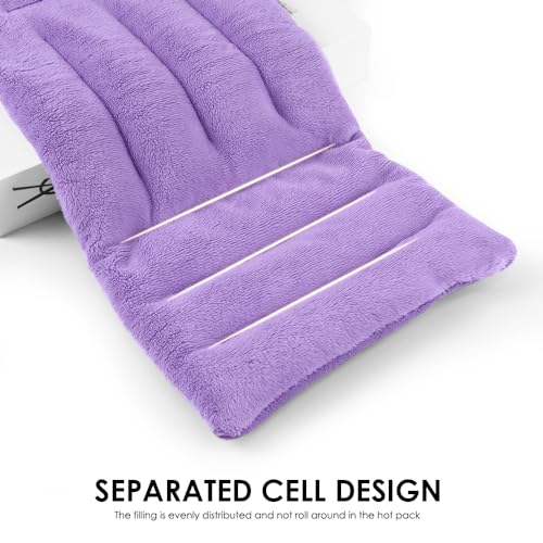 Image of Microwave Heating Pad for Pain Relief, 8 x 18 Purple | Moist Heat Pads for Neck, Shoulder, Back, Knee, Period Cramps, Rice Heat Pack Hot Compress, Reusable & Portable