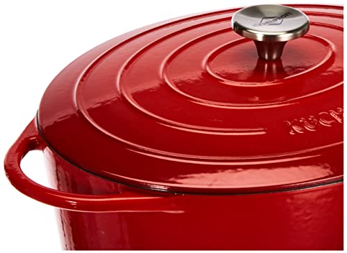 Gusseisen Bräter Küchenprofi mit Deckel, rot, 33 cm