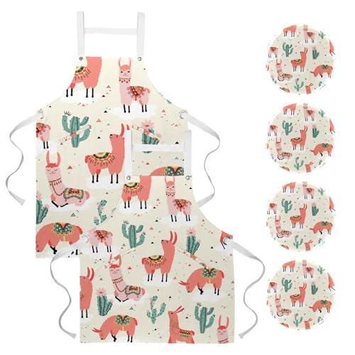 Tablier de cuisine pour restaurant et nettoyage lot de 2 tabliers de serveuse rose