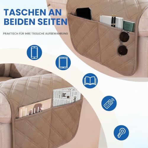 YSTELLAA Sesselschoner Für Relaxsessel Großer 1 Sitzer, Hellbraun – Ansicht 6