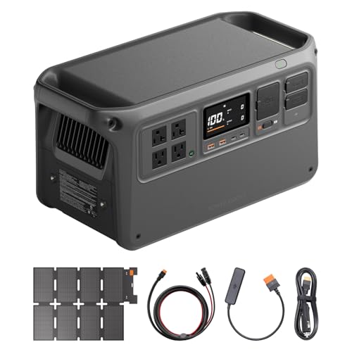 Image of DJI Power 1000 V2 Portable Power Station, Solar Generator with IBCPOWER 100W Foldable Solar Panel, 1024Wh LFP Battery, 2600W Output, Car Power Outlet to SDC Power Cable (12V /24V), Camping, Outdoors