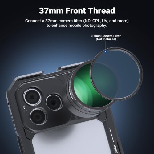 Image of NEEWER 3X Teleconverter for Phone Telephoto Lens Only, 360mm Equivalent, 12 Elements 6 Groups, 17mm Thread, Compatible with iPhone Android Samsung Xiaomi, Use with Phone Cage, Case & Tripod, LS-89