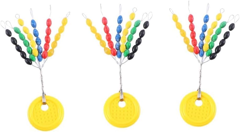 150Pcs/Set Yellow Rubber Fishing Bobber Stoppers,Colorful Fishing Tackle Space Beans Connectors Oval Float Stops Fishing Accessories Hunting and Fishing