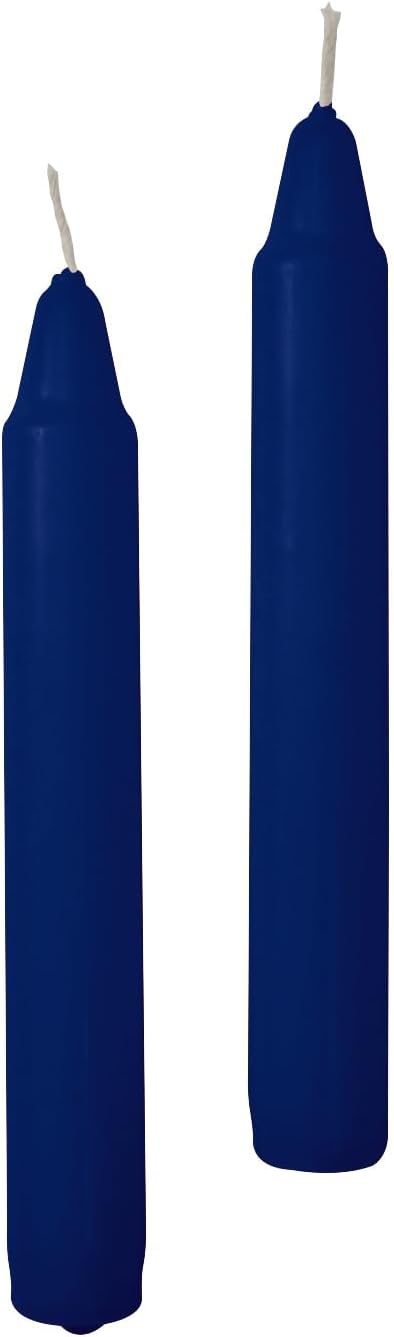 Set of 50 Cylindrical Candles Diameter 2 cm Height 16 cm – Burn Time 5 Hours – Colour Blue Cereria Di Giorgio