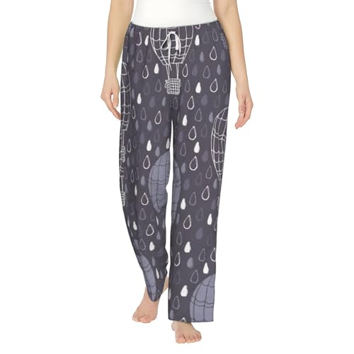 Pantalon de pyjama en flanelle imprimée pour femme avec cordon