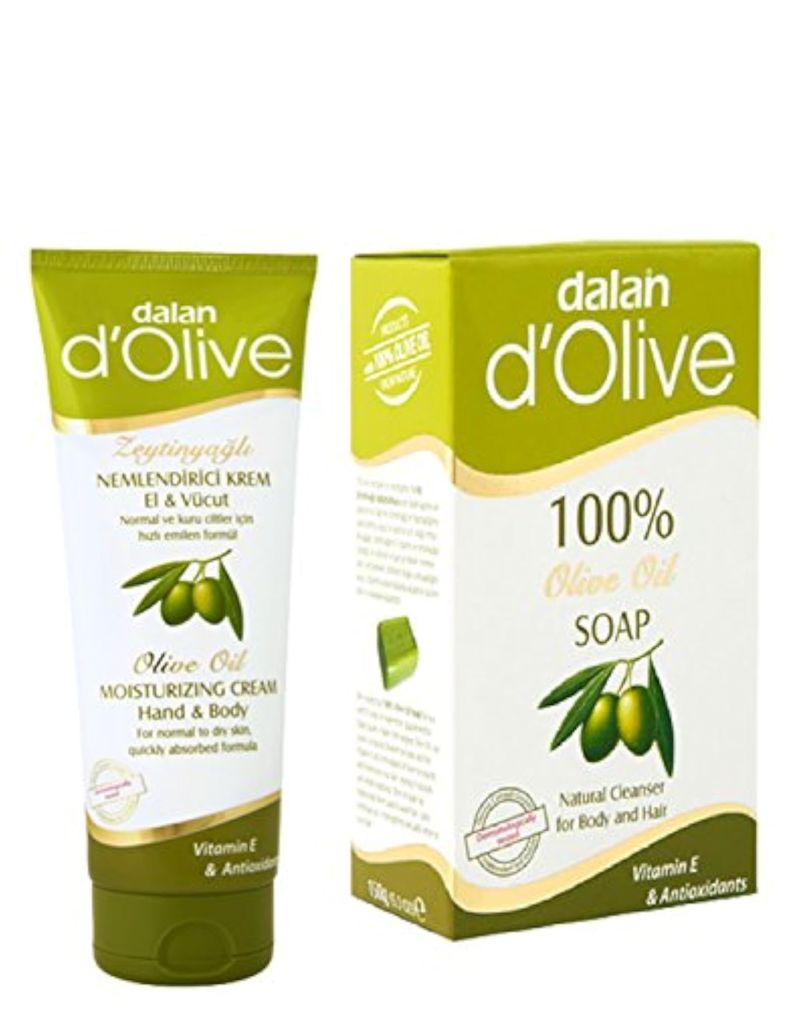 d'Olive Combo - Pure Olive Oil Hand & Body Cream and Soap