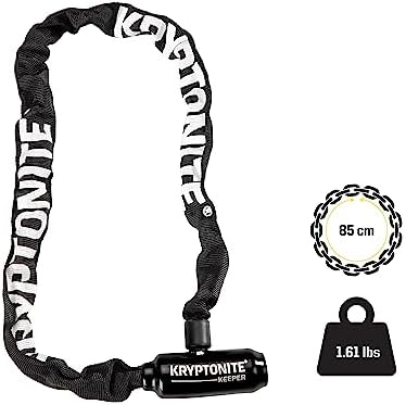 Kryptonite Keeper 585 Bike Chain Lock, 2.7 Feet Long Heavy Duty Anti-Theft Bicycle Chain Lock with Keys for Bike, Motorcycle, Scooter, Bicycle, Door, Gate, Fence