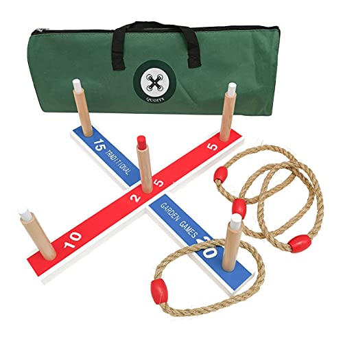 Traditional Garden Games Wooden Quoits Ring Toss Game