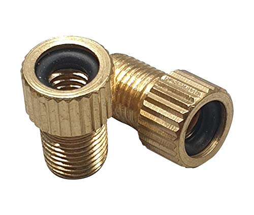 DSL 2 x BRASS ADAPTOR PRESTA TO SCHRADER BICYCLE VALVE CONVERTER BIKE PUMP CONNECTOR WITH O RING SEAL