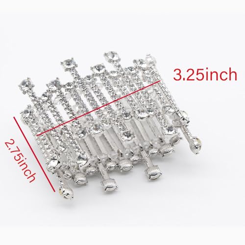 Luxry Rhinestone Cuff Bracelet Silver Stretch Women Arm Cuff Prom Bridal Party Bracelet Jewerly2