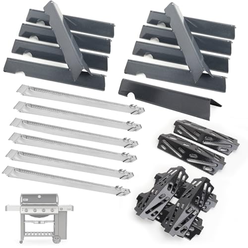 Image of 23-Piece Grill Replacement Kit for Weber Genesis II 600 Series Parts | 11 flavorizer bars + 6 heat deflectors + 6 burner tubes. Fits Weber Genesis II E /S-610 /640 LX. Replaces 66034 /66796 /66687.
