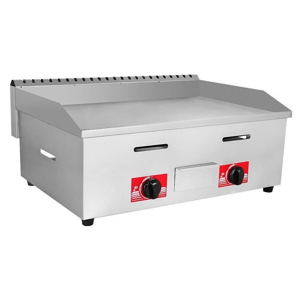 Commercial Desktop Gas Griddle Stainless Steel BBQ Flat Hot Plate for Steak, Eggs