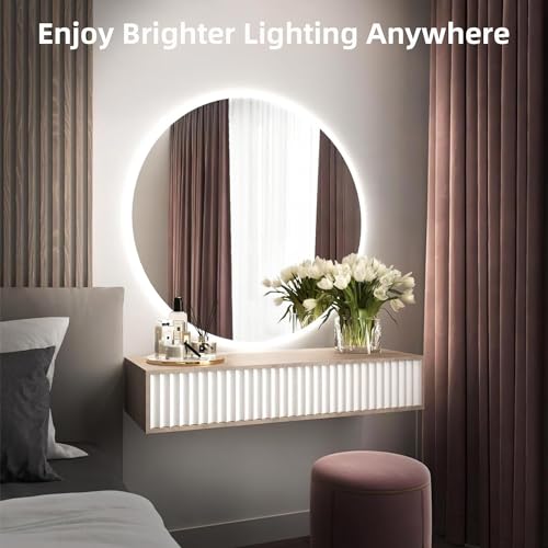 Lamomo Outdoor LED Strip Light 15m,6000K Dimmable LED Neon Rope Light Strips,24V Waterproof Silicone Flexible White Strip Lights for Kitchen Bedroom Garden Outdoor Indoor DIY Decoration