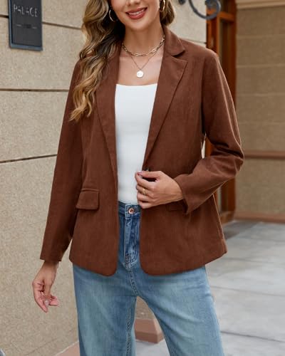 Ladyful Womens Baggy Corduroy Blazer Jacket Dressy Casual Work Suit Jacket Fall Winter Trendy Coat Outerwear2