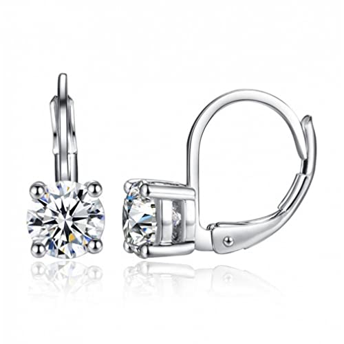 Boucles d'oreilles pendantes en argent sterling pour femmes, bijoux en cristal fins