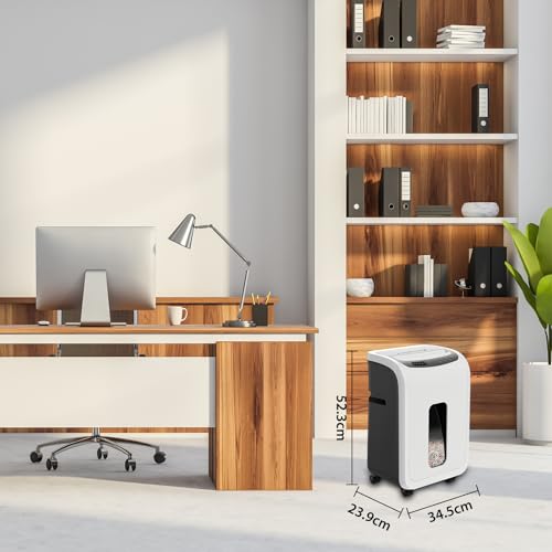 VidaTeco Partikelschnitt Aktenvernichter- Sicherheitsstufe P5 Für Sensible Dokumente, 9 Blatt (80 g/m²), TÜV+GS Zertifiziert, 2x14 mm Schnipsel DSGVO, 20L Behälter Schredder Leiser Betrieb für Büro