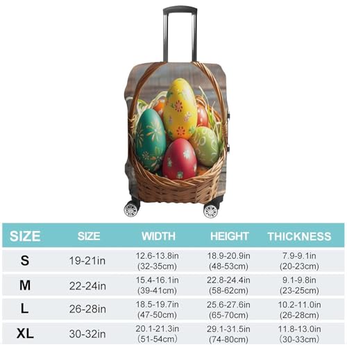 Basket And Easter Eggs Travel Luggage Cover Washable Anti-scratch Suitcase Protector Dustproof Protective Cover Case for Wheeled Luggage Fits 19-32 Inch Luggage2