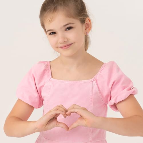 925 Sterling Silver Chunky Simulated Opal Inlay Huggie Hoop Earrings For Little Girls and Preteens 8mm - Young Girls Chunky Hoop Earrings For Everyday Use2