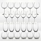 Crystal Bohemia 24-teiliges Titan-Kristallgläser Set | 12x Weingläser...