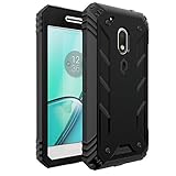Poetic Revolution Heavy Duty Protection Hybrid Case with screen Protector for Motorola Moto G4 Play (2016) Black
