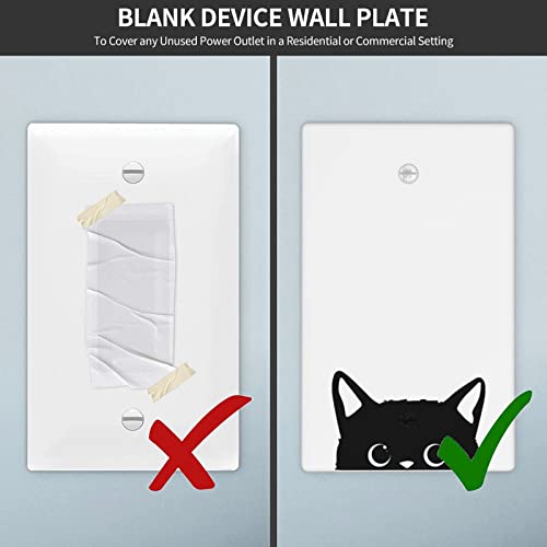 Cute Cat Light Switch Plate Cover Single Blank Decorative Wall Plates Plastic Electrical Switchplate Faceplate For Bathrooms Kitchen Bedroom Home Decor 4.5" X 2.76" #TOP5