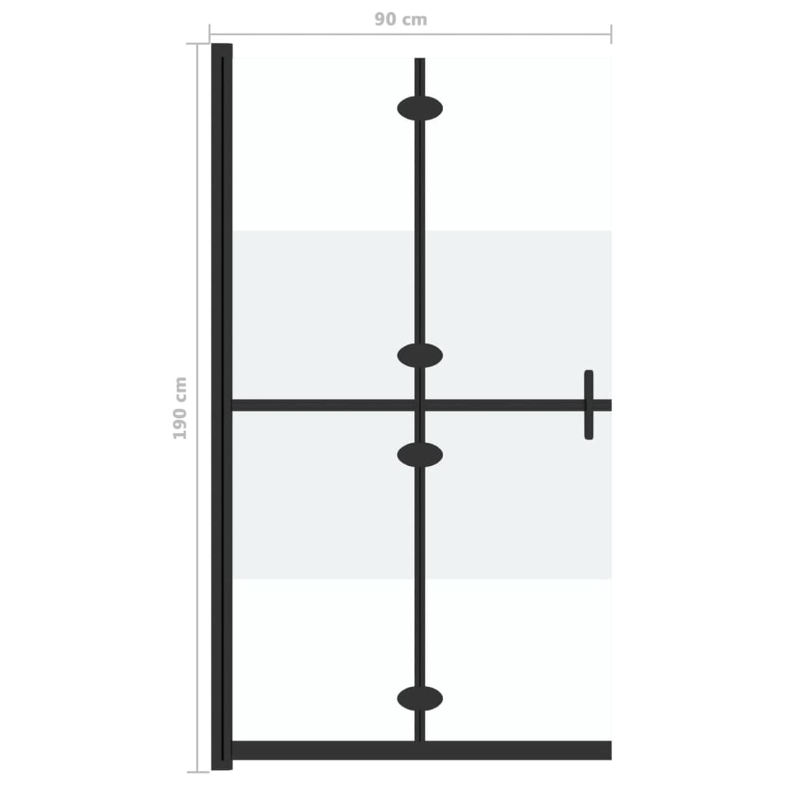 ZEYUAN Parete per Doccia Walk-in Pieghevole in Vetro ESG 90x190 cm,Parete per Doccia Walk-in,Porta Doccia,Parete Vasca da Bagno,Parete Doccia-151188