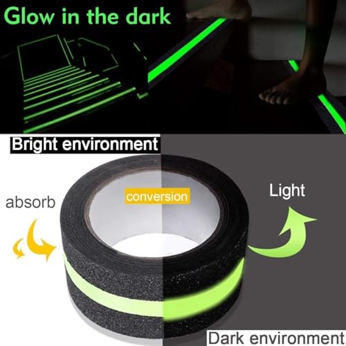 Image of Unity Brand Anti Slip Grip Tape Non-Slip Traction Tapes With Glow In The Dark Reduce The Risk Of Slipping For Indoor Or Outdoor Stair Tread Step, Other Slippery Surfaces 2 Inch X16.4 Foot (Pack OF 4)
