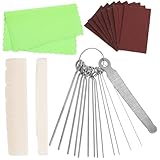 BESPORTBLE 1Satz Gitarren Reparaturset Teilig Gitarrensattelfeilen Schleifpapier Und Reinigungstuch Werkzeug Für Pflege Gitarren Bass Und Ukulelen Zufällige Farben