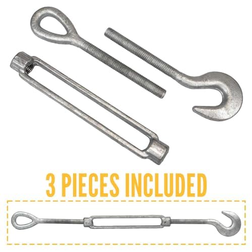 Tensor de cable galvanizado US Cargo Control de 5/16 pulgada x 4-1/2 pulgada con ojal y gancho, límite de carga de trabajo de 700 libras, paquete de 4 unidades, para torres, suspensión, minería, izaje y tensado miniatura 7