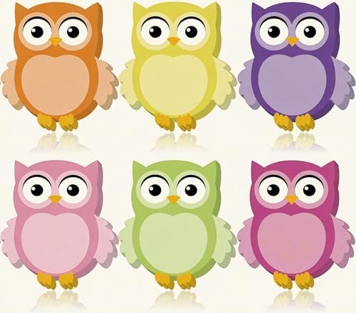 6 Cute Owl Sticky Notes, Self Adhesive Memo Pads for Office, Home...