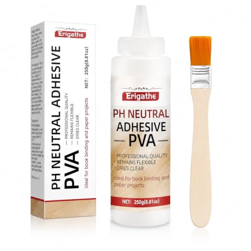 8.81oz PVA Book Glue Neutral PH PVA Adhesive Acid-Free All-Purpose Dries Clear and Remains Flexible Used for Bookbinding and Repair Framing Collages Paper Art and Crafts (1)