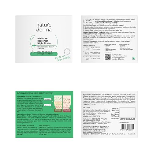 Image of Moisture Replenish Night Cream with Natural Biome-Boost� | Reduces Fine Lines & Wrinkles | Smoothens Rough Texture | Overnight Skin Moisturization| 50ml | Dermatologically Tested