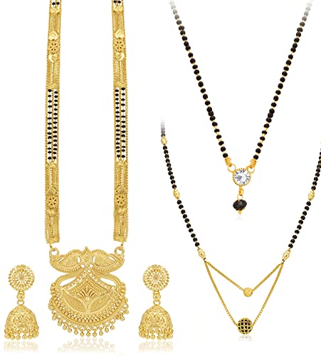 Sukkhi Splendid Gold Plated Combo Mangalsutra Set for Women (CBMS100888) (B09QSR3KKJ) Amazon Price History, Amazon Price Tracker
