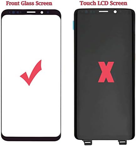 Ubrokeifixit Galaxy S9 Rear Back Glass Cover,Front Screen Glass Lens Replacement for Samsung Galaxy S9 G960 5.8" All Carriers Model,Frame Tape(Without LCD;Without Touch) (Blue)