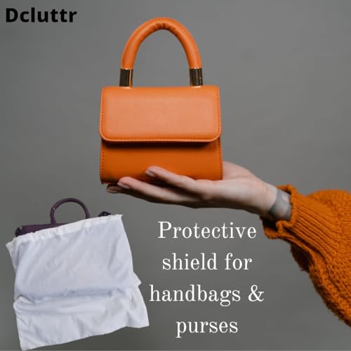 Image of dust bags for handbags | Pack of 5 washable cotton handbag covers for storage | Dust cover storage bags for Handbags, Purses, Shoe Boots | Travel Storage Pouch with drawstring closure