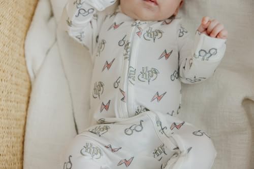 Image of Copper Pearl Zip-Up Footie Baby Pajamas - Soft Newborn Onesies for Boys & Girls, Tag-Free with Two-Way Zipper Baby Sleepers for Newborn - 24 Months, Harry Potter