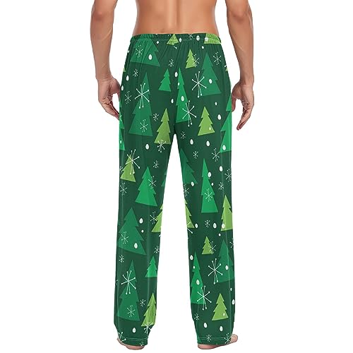 Christmas Tree Snowflakes Pajama Pants Winter Forest Lounge Sleepwear PJs Men's Pajama Bottoms Sleep Pants L2