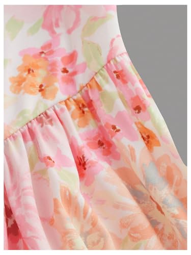 Girl's Summer Dress Floral Print Frill Puff Sleeve Sweetheart Neck A Line Short Spring Dresses4