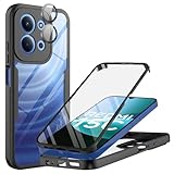 MQERYBV Coque pour Xiaomi Redmi 15C 4G/5G, Antichoc Housse avec Protection écran Dureté Caméra Arrière Protecteur Intégrale 360°Protection Double Face Case Bumper Robuste Transparente, Noir