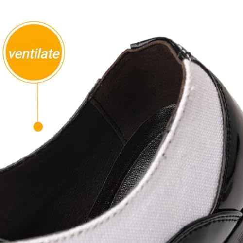 Mens Tuxedo Dress Shoes Classic Formal Oxfords Faux Patent Leather Shoe Lace-up Dress Shoes for Business Wedding Suit2