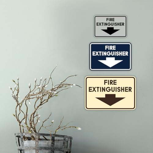 Image of Signs ByLITA Classic Framed Fire Extinguisher (Brushed Silver) - Small 5 Pack