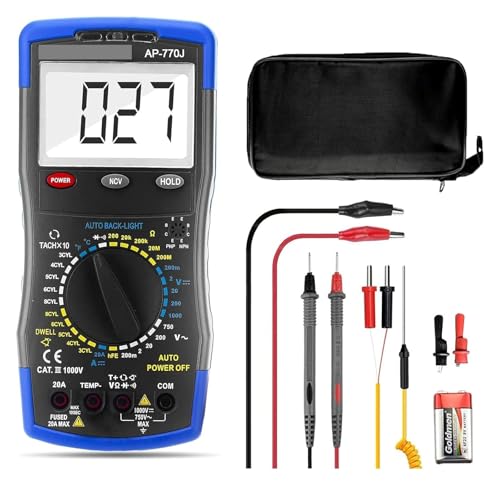 Multímetro Automotriz HP-770J Multímetro Digital para Auto Detector de Voltaje Velocidad/RPM, Pinzas 605A Metro 600A AC/DC (HP-770J) miniatura 2