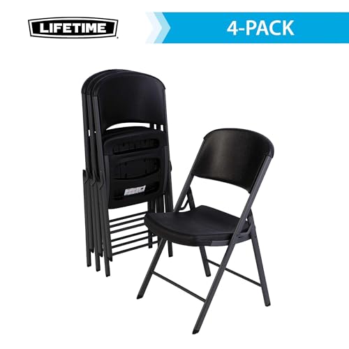 LIFETIME 80187 Commercial Grade Folding Chair, 4 Pack, Black - Image 5