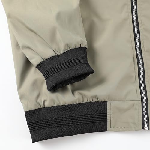 Image of QLZ Men's Bomber Jackets Varsity Flight Jacket For Men Casual Lightweight Windbreaker Windproof Track Puffer Coat