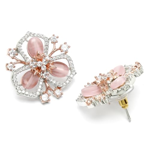 Image of Karatcart Women Green American Diamond Stud Earrings