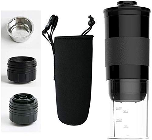 Cafetera portátil, máquina de café Espresso Manual Compatible con cápsula de café molido Minipre (trituradora casera)