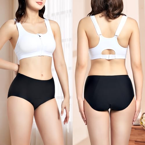Image of Carer Womens Incontinence Underwear, 150ml High Absorbent, 2 Pack Black 2XL | Washable Bladder Leak Proof Underwear for Women, Reusable Womens Incontinence Panties, Urine Leakage Protective Panties
